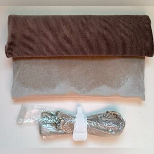 Anthropologie Fold-over Velvet and Corduroy Clutch Shoulder and Crossbody Bag